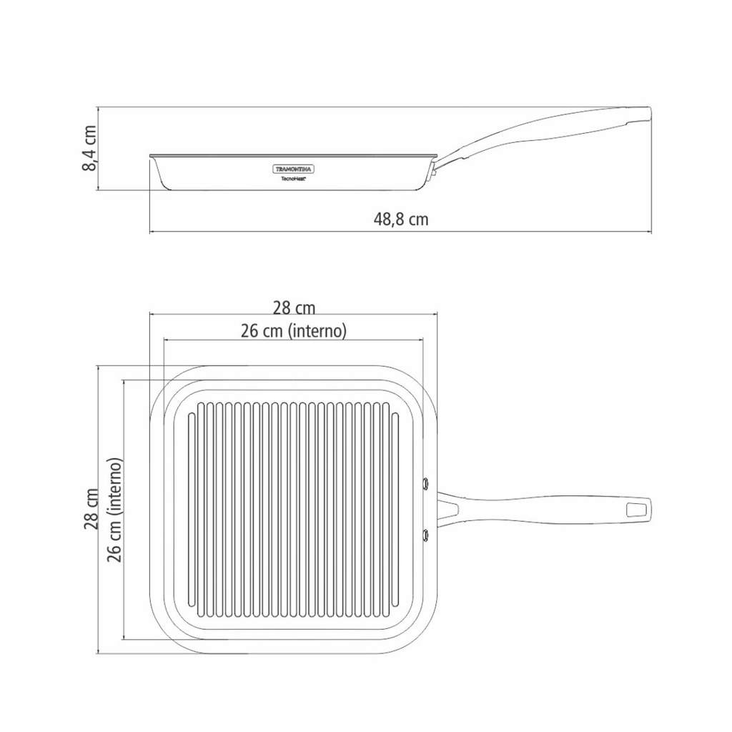 PLANCHA TRAMONTINA 62159/287 GRANO 26x26CM