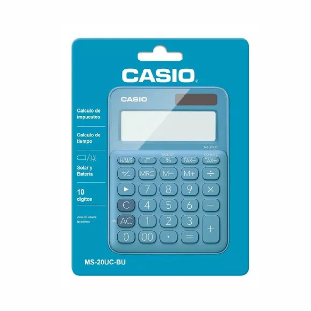 CALCULADORA CASIO MS-20UC AZUL