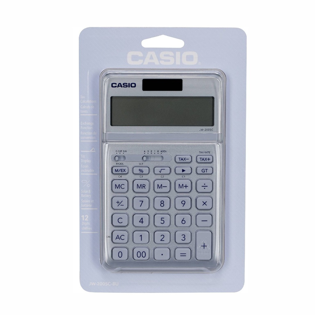 CALCULADORA CASIO JW-200SC PLATEADO