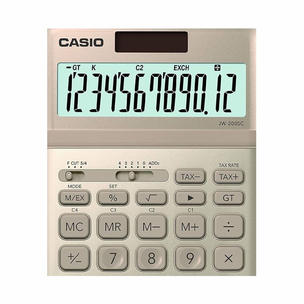 CALCULADORA CASIO JW-200SC DORADO