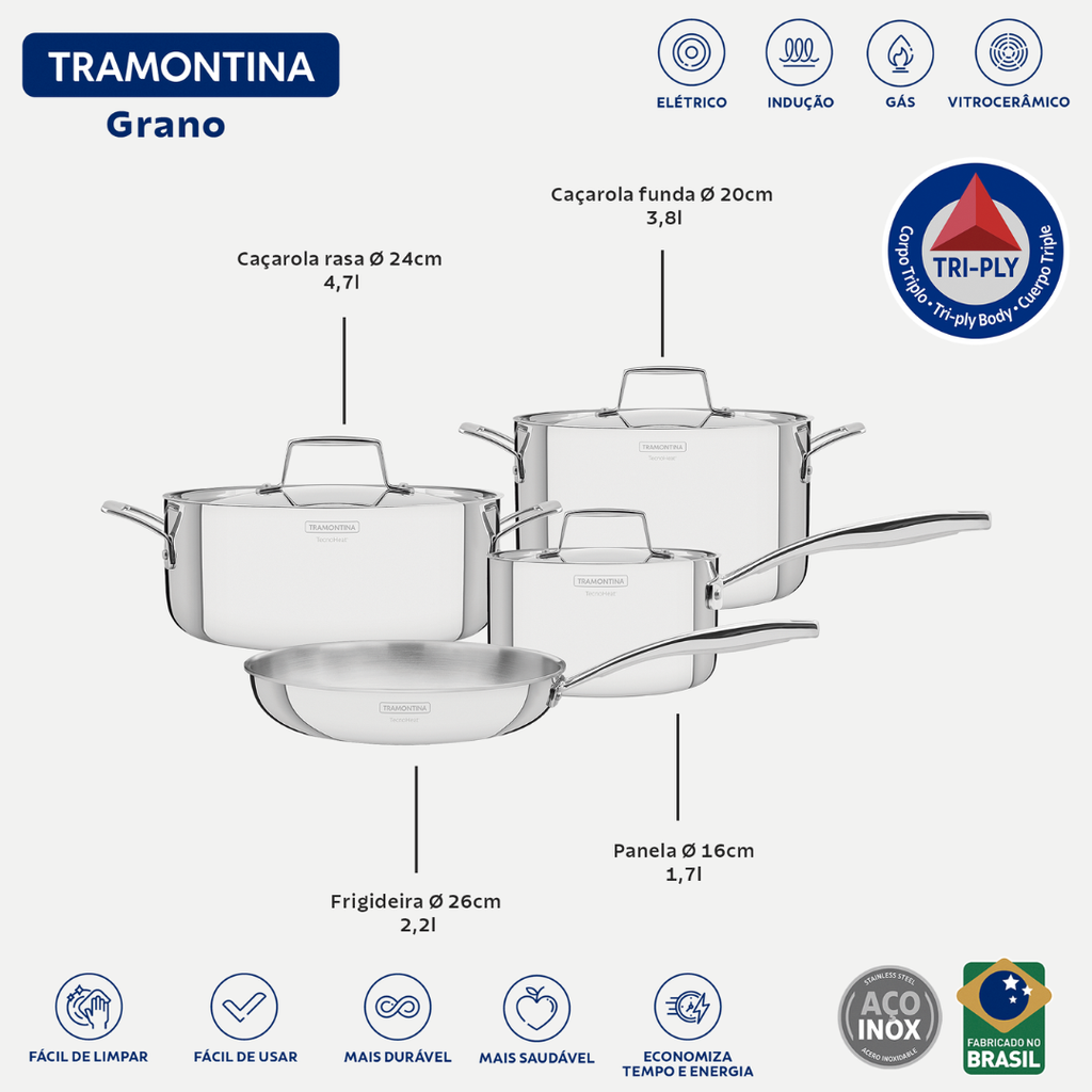 JUEGO TRAMONTINA 65140/000 GRANO 4PZS