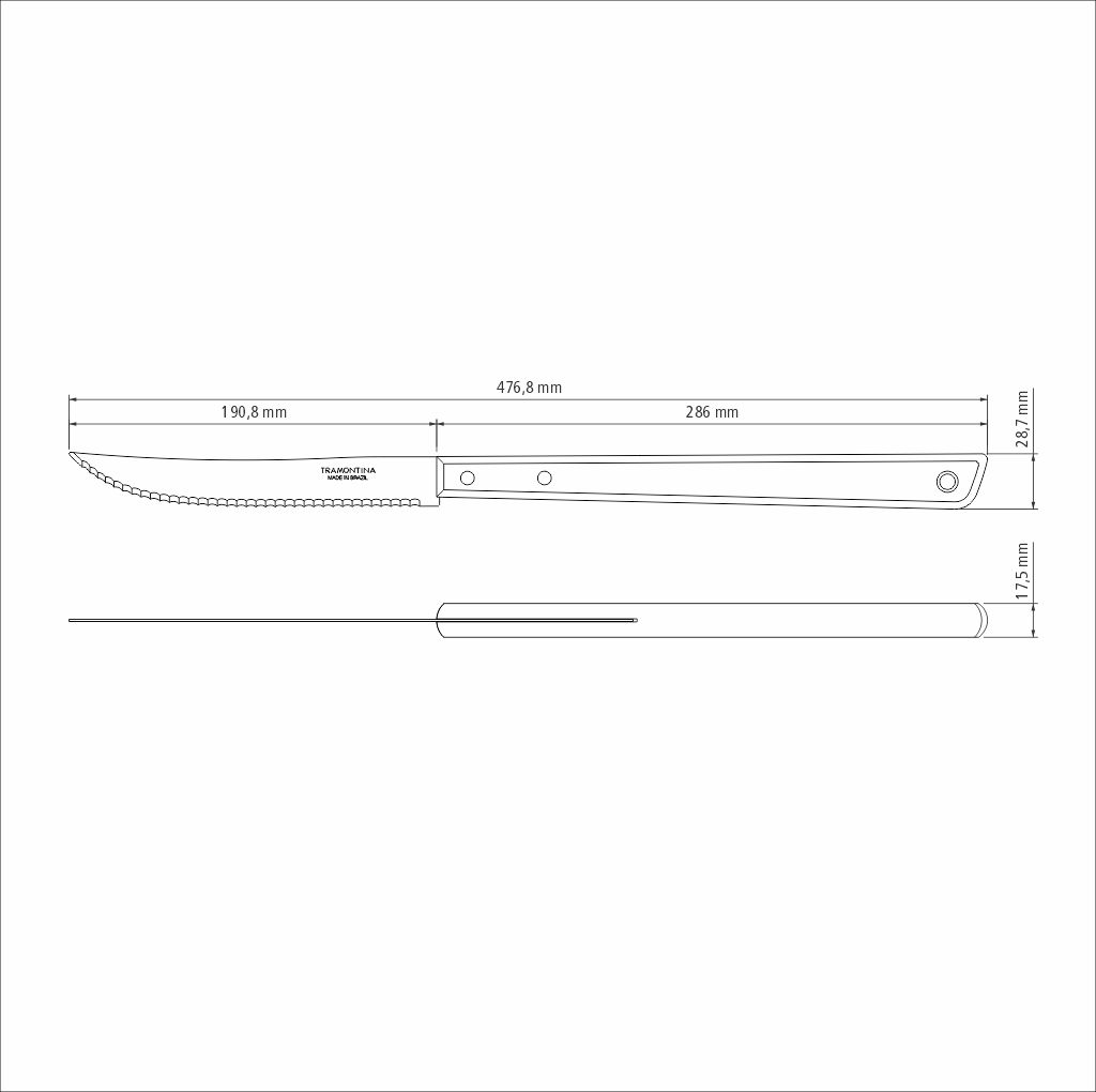 CUCHILLO P/ASADO TRAMONTINA 26440/108 CHURRASCO 8"