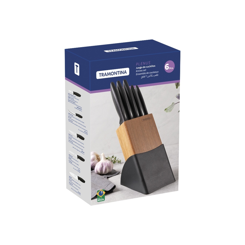 JUEGO DE CUCHILLOS TRAMONTINA 23498/072 PLENUS 6 PZS
