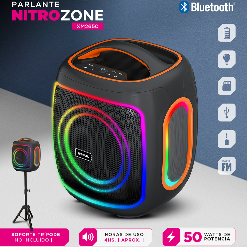 PARLANTE SOUL XM2650 NITRO ZONE 50W LED NEGRO
