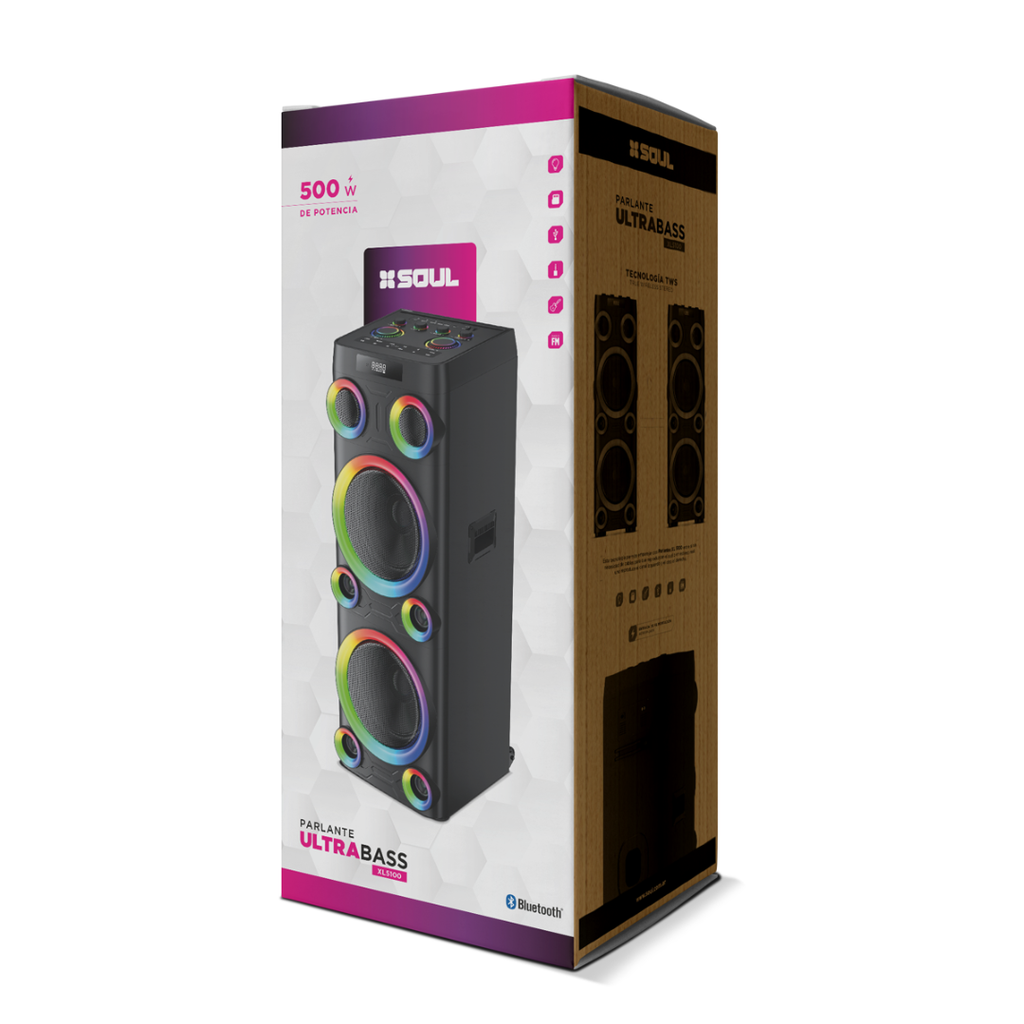 PARLANTE SOUL PLT-XL5100 ULTRA BASS 500W 2x12"