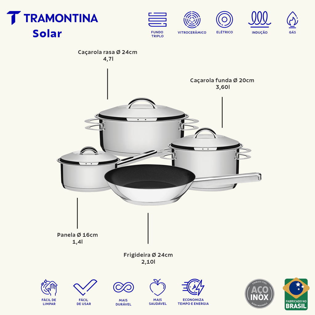 JUEGO TRAMONTINA 65500/120 SOLAR 4PZS