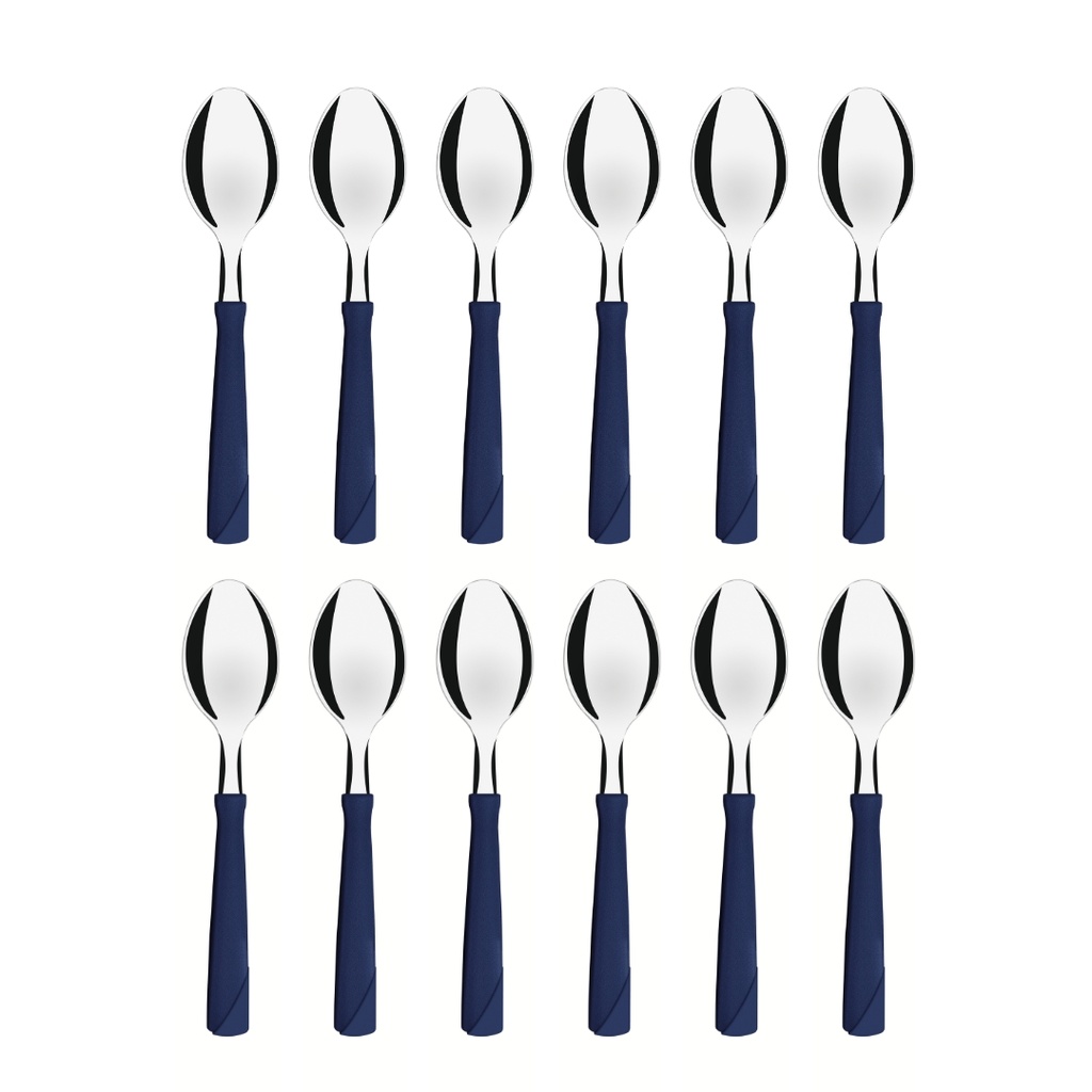 CUCHARA DE MESA TRAMONTINA 23163/910 NEW KOLOR 12 PZS AZUL