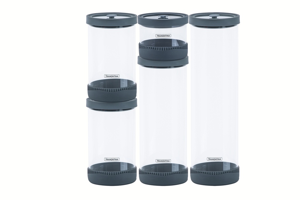 JUEGO DE CONTENEDORES TRAMONTINA 64220/760 PUREZZA 5 PZS VIDRIO