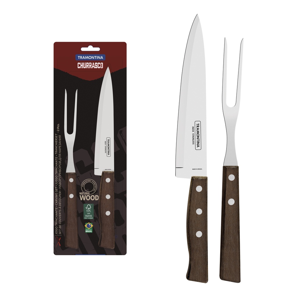 JUEGO P/ASADO TRAMONTINA 22299/013 TRADICIONAL 2 PZAS 