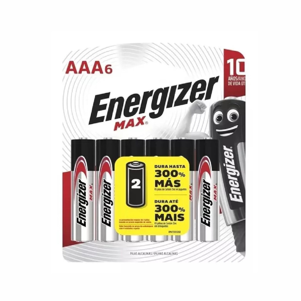 PILA ENERGIZER AAA ALCALINA E92-BP6
