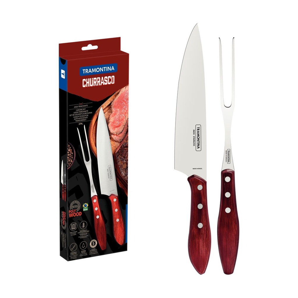 JUEGO P/ASADO TRAMONTINA 21198/760 POLYWOOD 2PZS