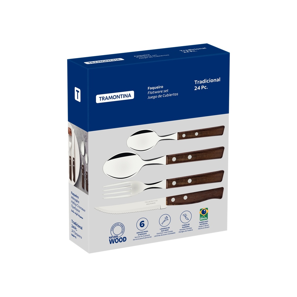 JUEGO CUBIERTOS TRAMONTINA 22299/050 TRADICIONAL 24PZS