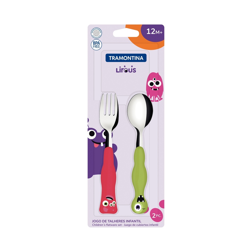 JUEGO DE CUBIERTOS TRAMONTINA 23797/909 INFANTIL LIROUS 2PZS