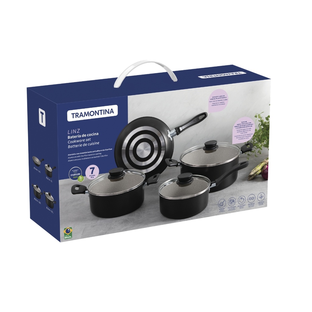 BATERIA DE COCINA TRAMONTINA 28299/008 LINZ 7 PZS