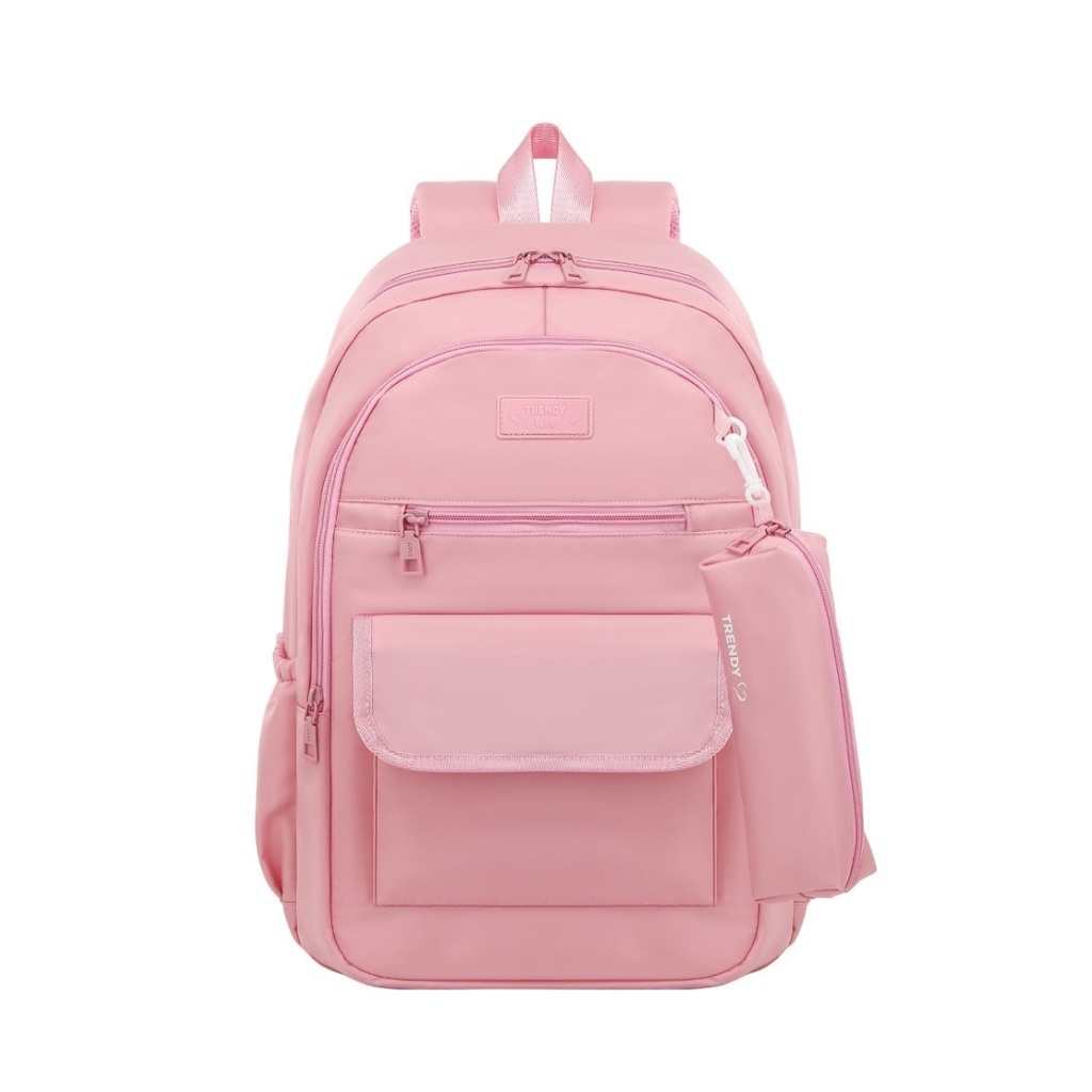 MOCHILA C/CARTUCHERA TRENDY 18560  17" ROSA
