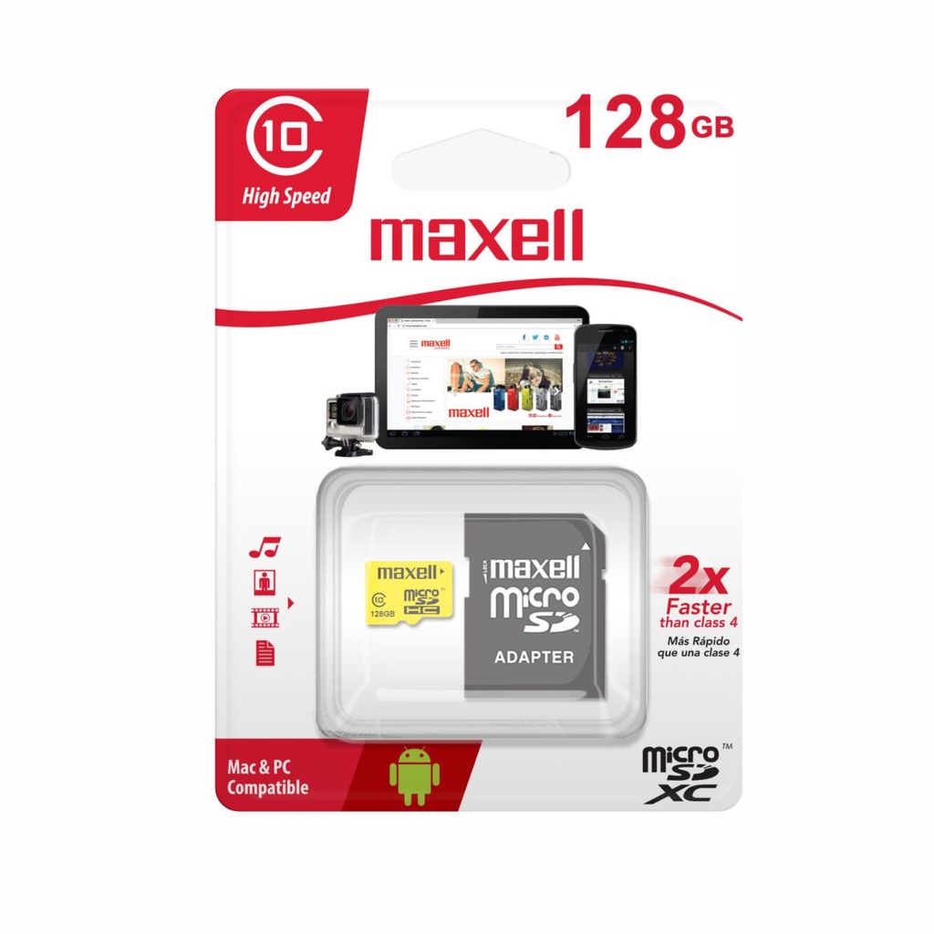 MICRO SD MAXELL MCSD-128U1 C/ADAPTADOR