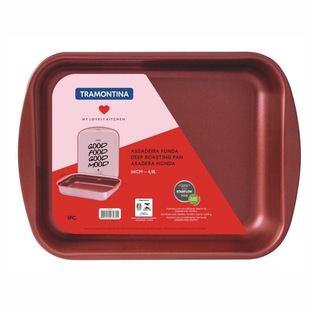 ASADERA TRAMONTINA 27807/041 MY LOVELY KITCHEN RECTANGULAR 34CM