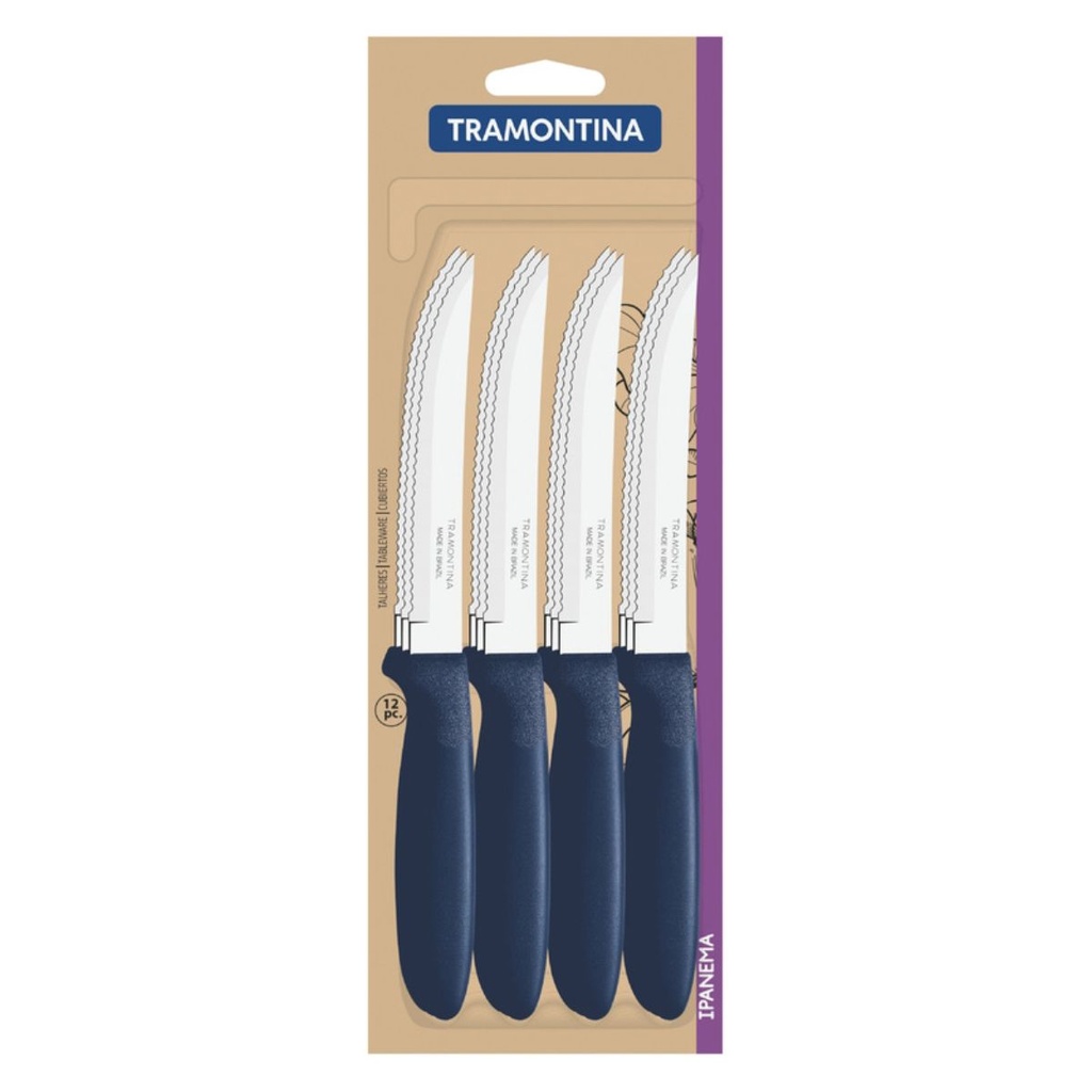 CUCHILLO TRAMONTINA 23360/915 IPANEMA 12PZ AZUL