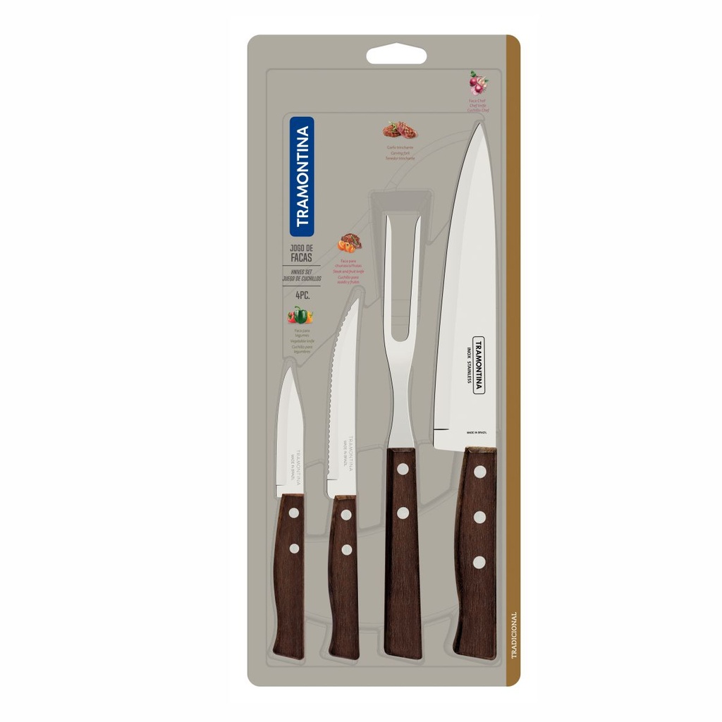CUCHILLOS TRAMONTINA 22299/019 TRADICIONAL 4PZS