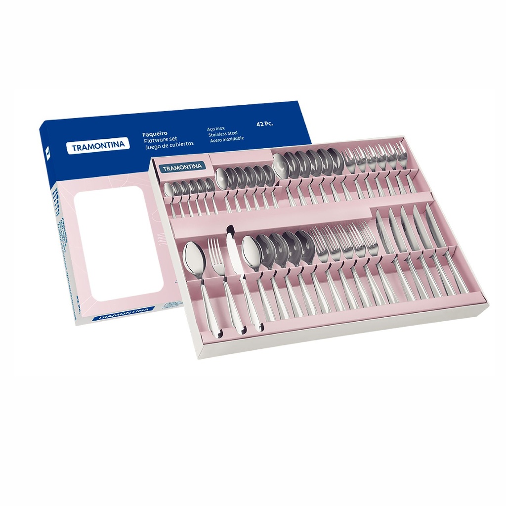 JUEGO DE CUBIERTOS TRAMONTINA 66906/774 LAGUNA 42PZS