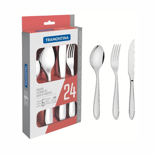 [086-90601] JUEGO DE CUBIERTOS TRAMONTINA 66906/014 LAGUNA 24PZS