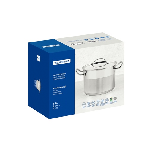 [086-24240] CACEROLA TRAMONTINA 62624/240 PROFESSIONAL 24CM