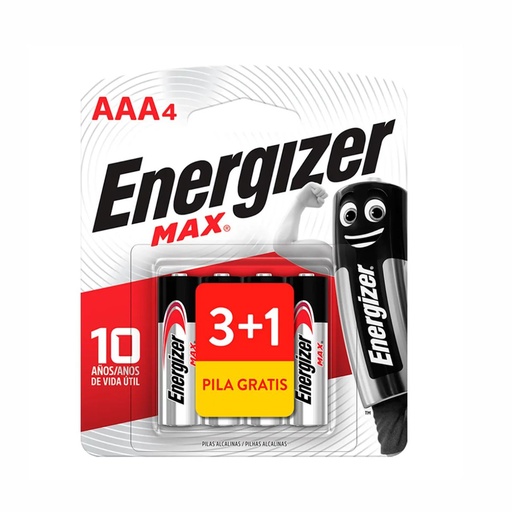 [105-61506] PILA ENERGIZER AAA ALCALINA E92-BP 3+1