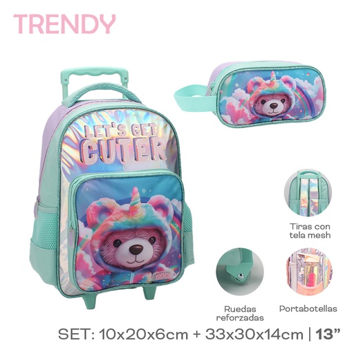 [199-80894] MOCHILA CARRO TRENDY 28089 OSO C/CARTUCHERA
