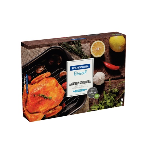 [086-05178] ASADERA TRAMONTINA 20048/034 BRASIL RECTANGULAR 34CM C/REJILLA
