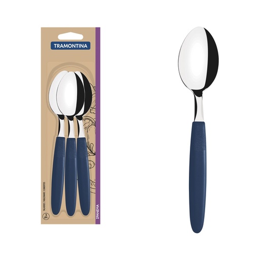 [086-45835] CUCHARA DE MESA TRAMONTINA 23363/310 IPANEMA 3PZS AZUL