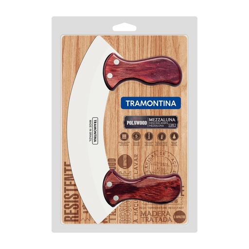 [086-22515] CUCHILLO MEDIA LUNA TRAMONTINA 21147/170 POLYWOOD ROJO