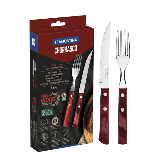 [086-15647] JUEGO P/ASADO TRAMONTINA 21199/711 POLYWOOD 12 PZAS