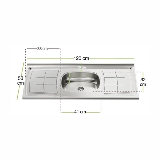 [163-00040] MESADA ORLANDI 40 ACERO INOXIDABLE