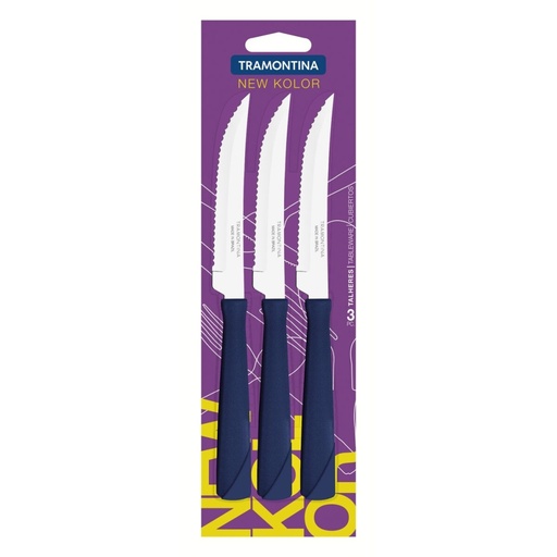 [086-60314] CUCHILLO TRAMONTINA 23160/314 NEW KOLOR AZUL 3PZ